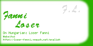 fanni loser business card